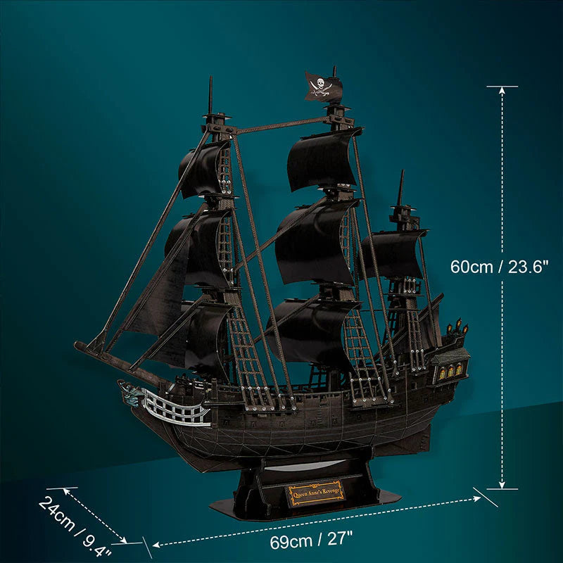 Barco 3d MOC LINK Queen Anne's Revenge Kit De Rompecabezas 3D