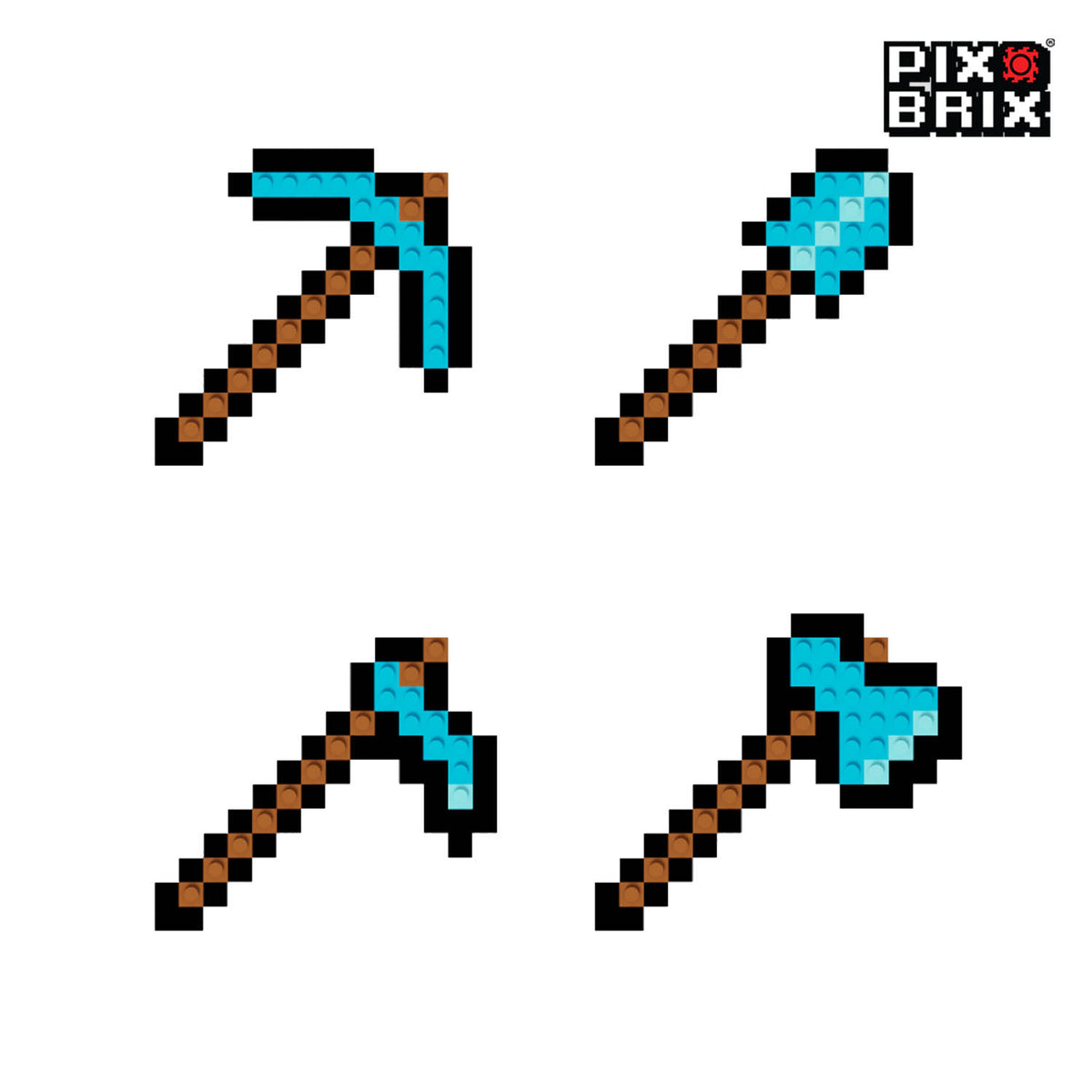 Espada de Diamante 2D 26cm x 9cm - Minecraft - Pix Brix – BlasterChile