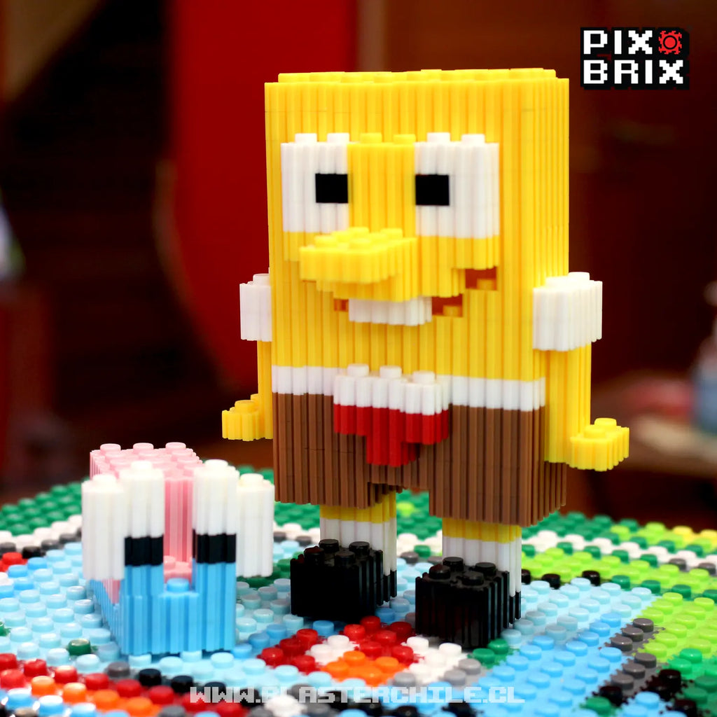 PixBrix 3D - Como hacer a Bob Esponja y Gary con Pixel Block