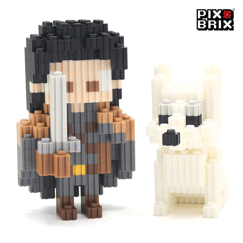 PixBrix 3D - Como hacer a John Snow y Lobo con Pixel Block