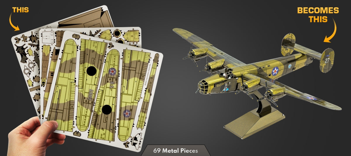Avión Bombardero B-24 Liberator - Maqueta 3D - Metal Earth