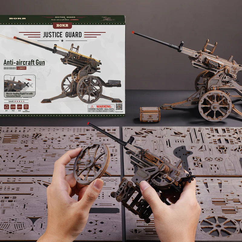 Cañón Antiaéreo - Maqueta 3D en Madera 3D - ROKR