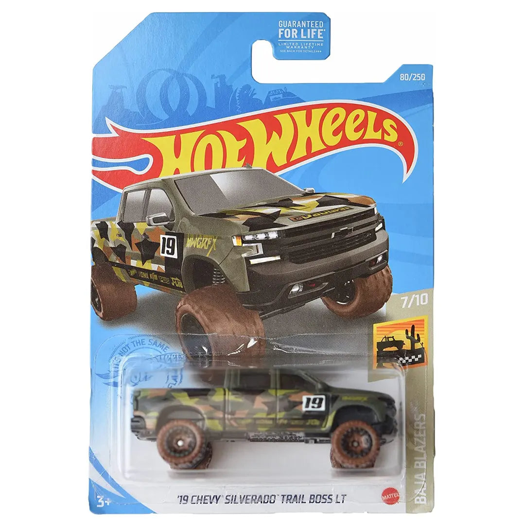 19 Chevy Silverado Trail Boss Lt - Baja Blazers 7/10 - Hot Wheels