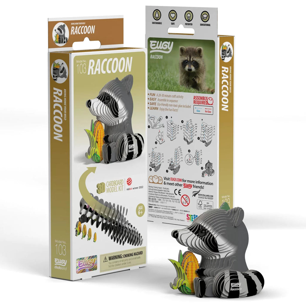 Raccoon - Puzzle 3D de Cartón - Eugy Dodoland
