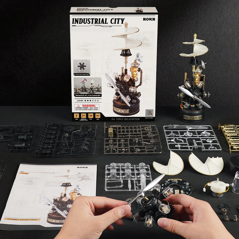 Helicóptero de Da Vinci - Mechanical Models - Model Kit ROKR