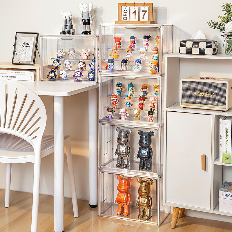 Cubierta Acrilica - Caja Exhibidora - Mediana - Multibandeja de Apertura Vertical - 36.3 x 24 x 27 cm