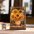 Golden Sunflower - Rompecabezas 3D - Maqueta de Madera ROWOOD