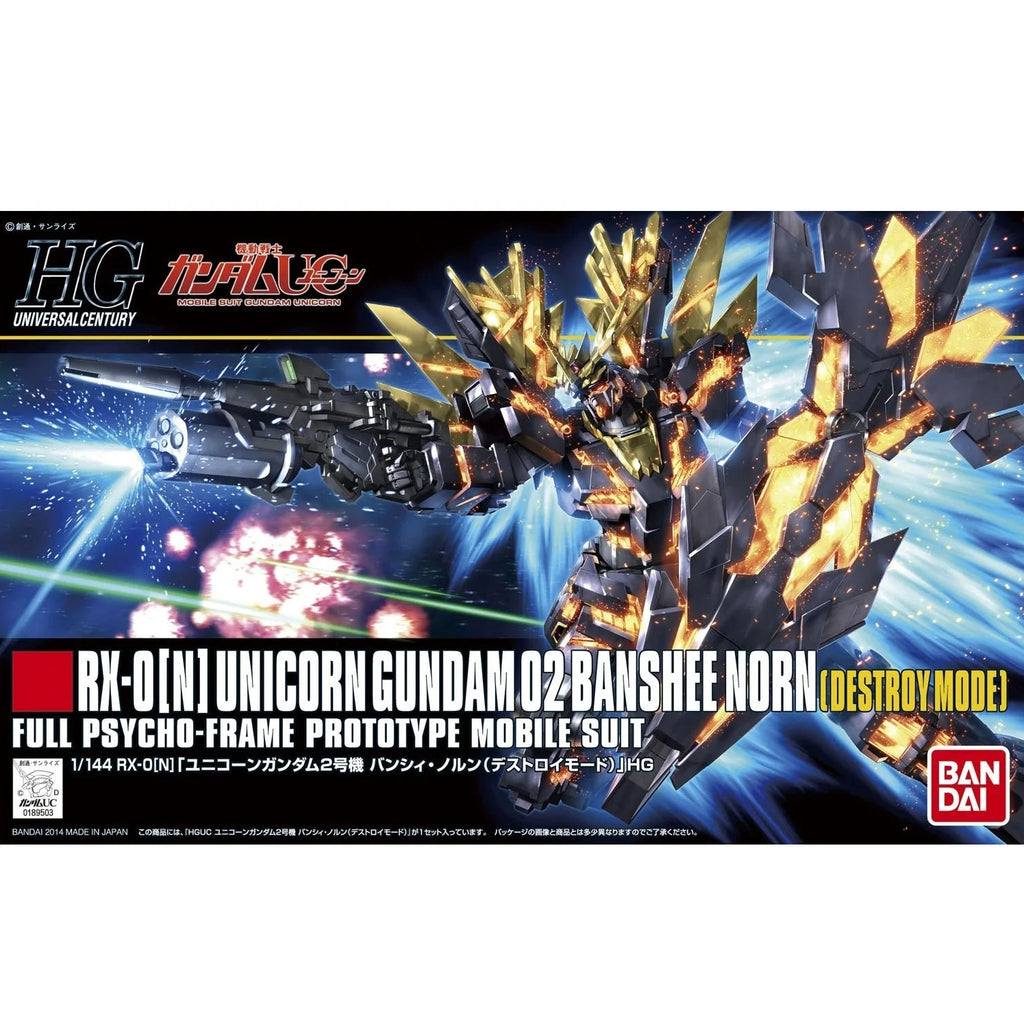HGUC 1/144 Unicorn Gundam 02 Banshee Norn (Destroy Mode) - Model Kit Articulado - Bandai