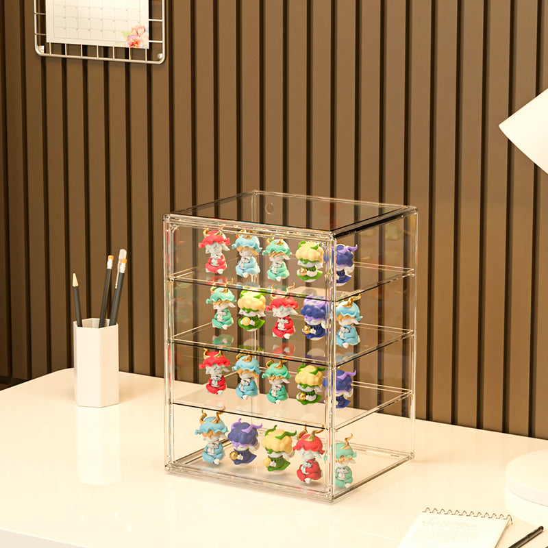 Cubierta Acrilica - Caja Exhibidora - Grande - Multibandeja de Apertura Vertical - 30 x 25 x 40cm