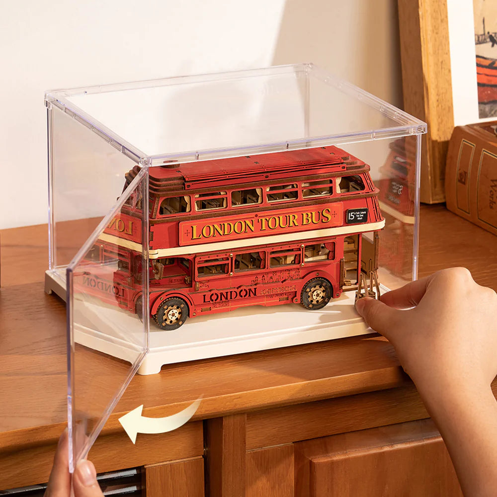 Cubierta Acrilica - DF04L - Caja Exhibidor Crystal Clear Miniature House - 20.5 x 17.7 x 13.7 cm - Rolife