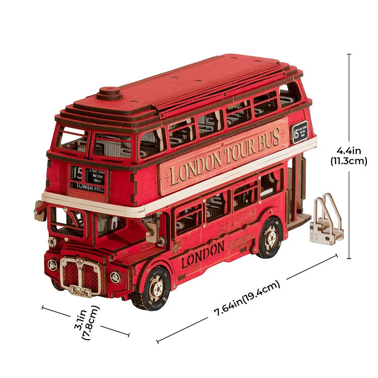 London Tour Bus - Rompecabezas 3D - Maqueta de Madera Rolife
