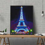 Torre Eiffel Brilla en la Oscuridad (30x40 cm) - Pinturas de Diamantes