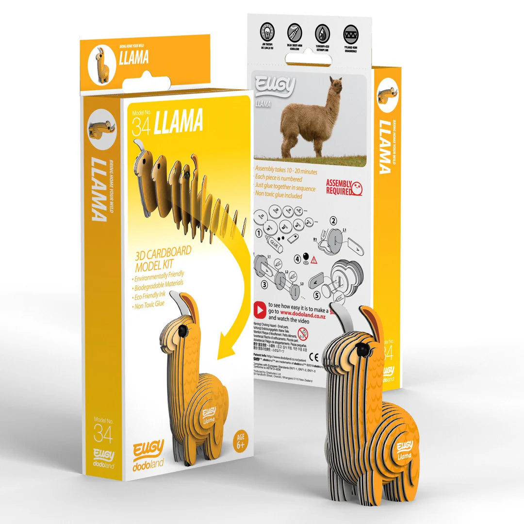 Llama - Puzzle 3D de Cartón - Eugy Dodoland