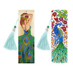 Pack 2 Marcadores de Libro - Mujer y Pavo Real - Pinturas de Diamantes
