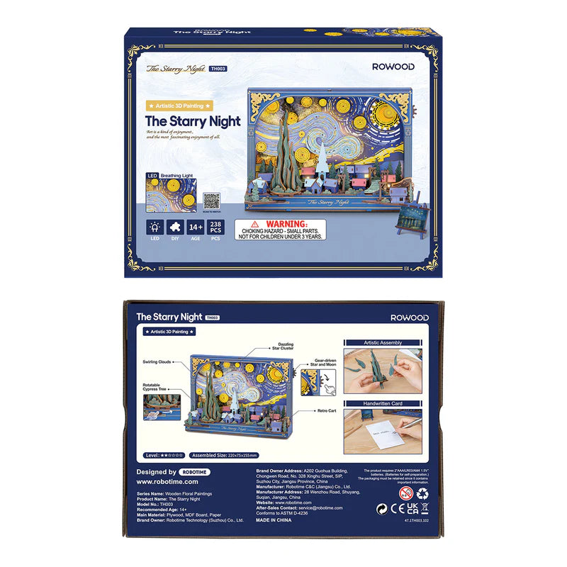 The Starry Night - Rompecabezas 3D - Maqueta de Madera - ROWOOD