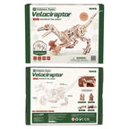 Velociraptor Dinosaurio - Maqueta de Madera ROKR