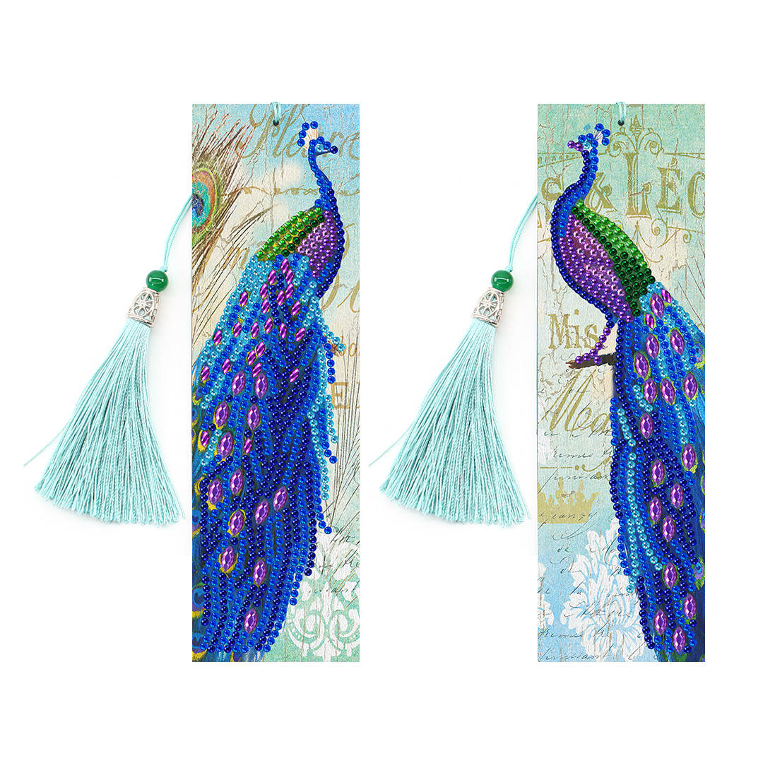 Pack 2 Marcadores de Libro - Pavos Reales - Pinturas de Diamantes