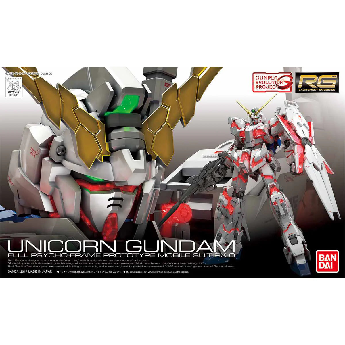 RG 1/144 Unicorn Gundam - Model Kit Articulado - Bandai