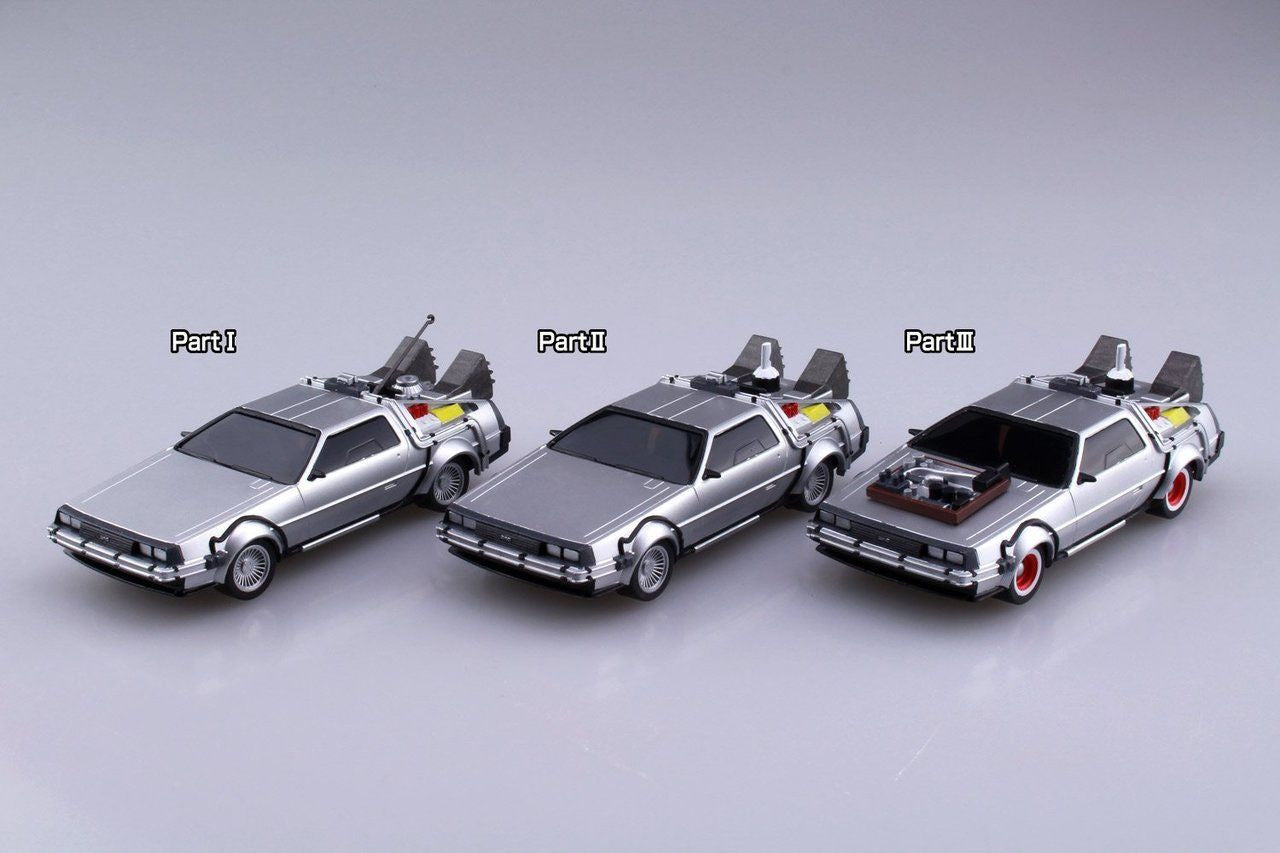 BACK TO THE FUTURE PART I DELOREAN PULL-BACK (1/43) - Model Kit - Aoshima