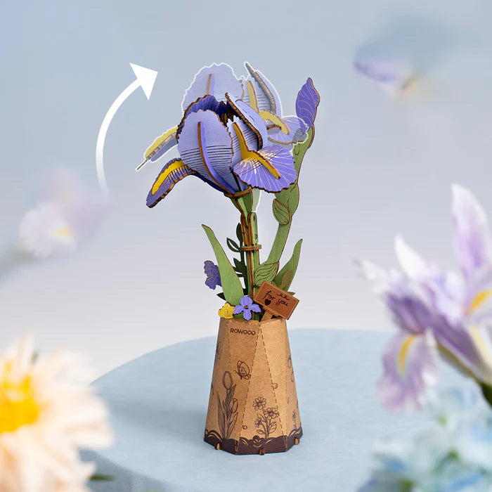 Purple Iris - Rompecabezas 3D - Maqueta de Madera Robotime