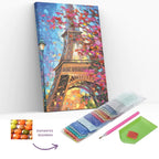 Torre Eiffel Florecida 40x50 cm - Pinturas de Diamantes con Bastidor
