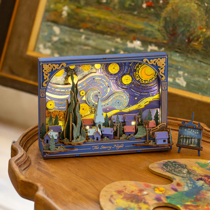 The Starry Night - Rompecabezas 3D - Maqueta de Madera - ROWOOD
