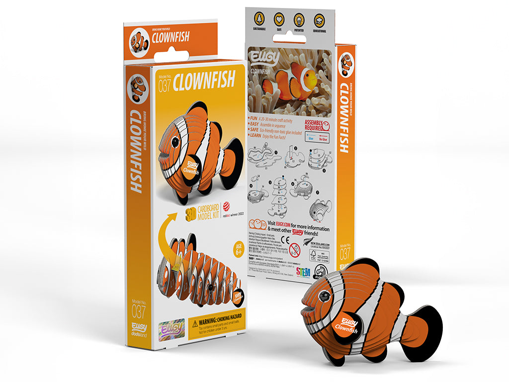 Pez Payaso - Puzzle 3D de Cartón - Eugy Dodoland