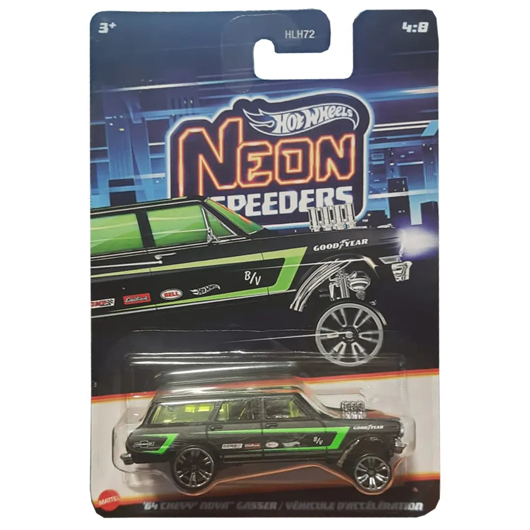 64 Chevy Nova Gasser - Neon Speeders 4/8 - Hot Wheels