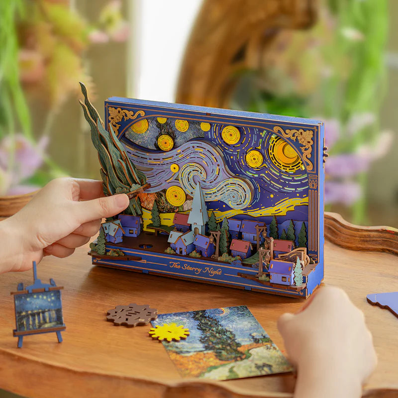 The Starry Night - Rompecabezas 3D - Maqueta de Madera - ROWOOD