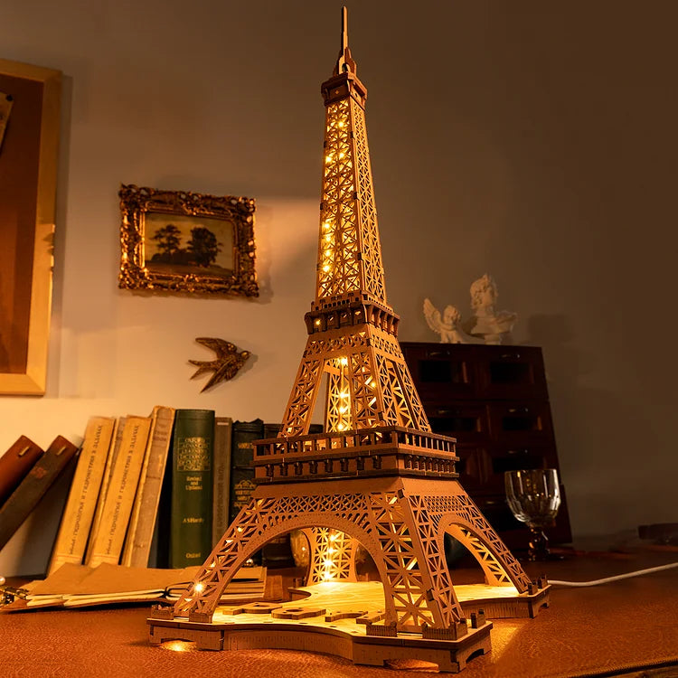 Eiffel LED - Rompecabezas 3D - Maqueta de Madera Rolife