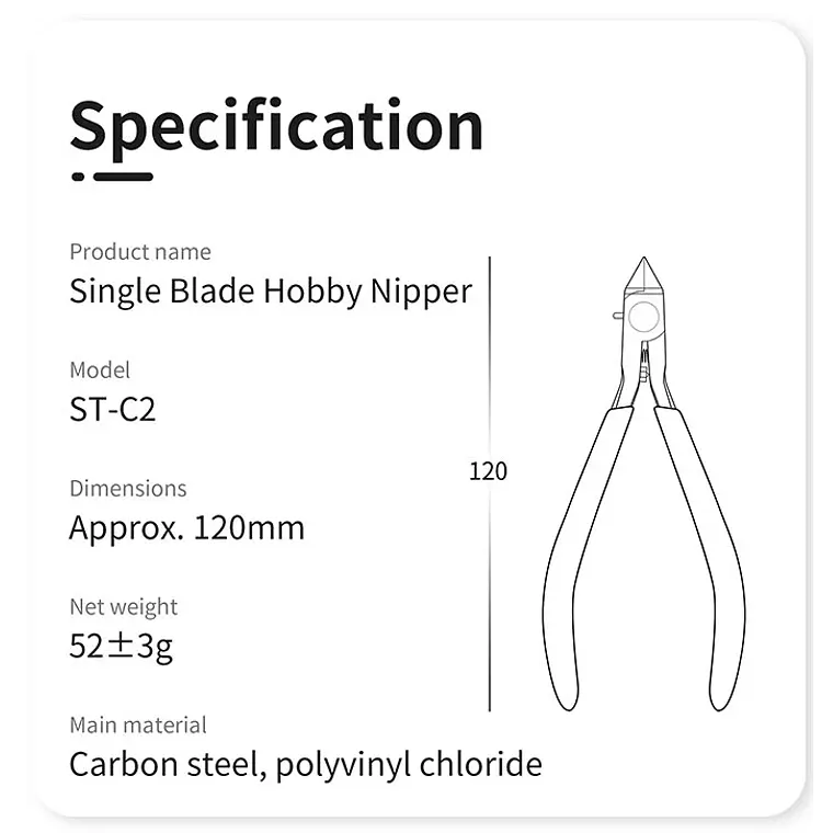 Alicate de corte de una hoja ST-C2 - Cortador para Model Kit - Dspiae