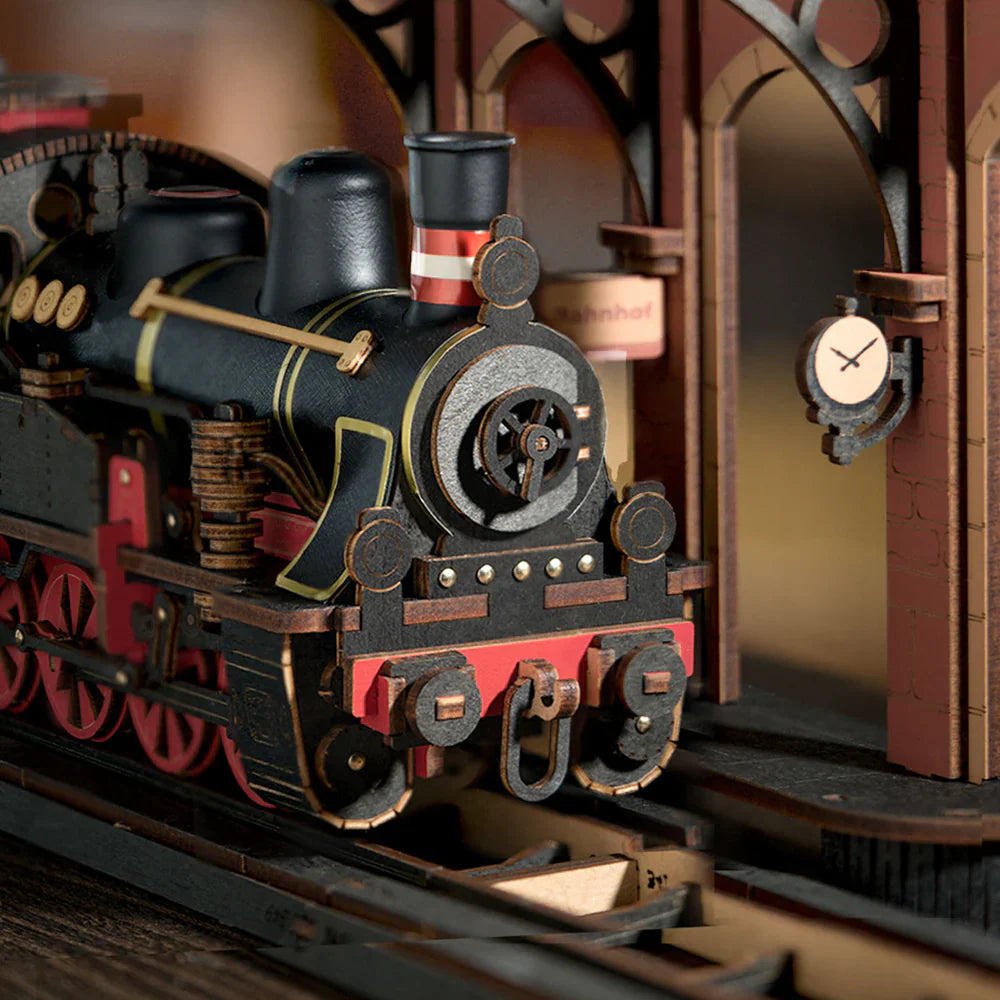 Locomotora y Estación - Steam Journey - Rompecabezas 3D - Maqueta de Madera Rolife