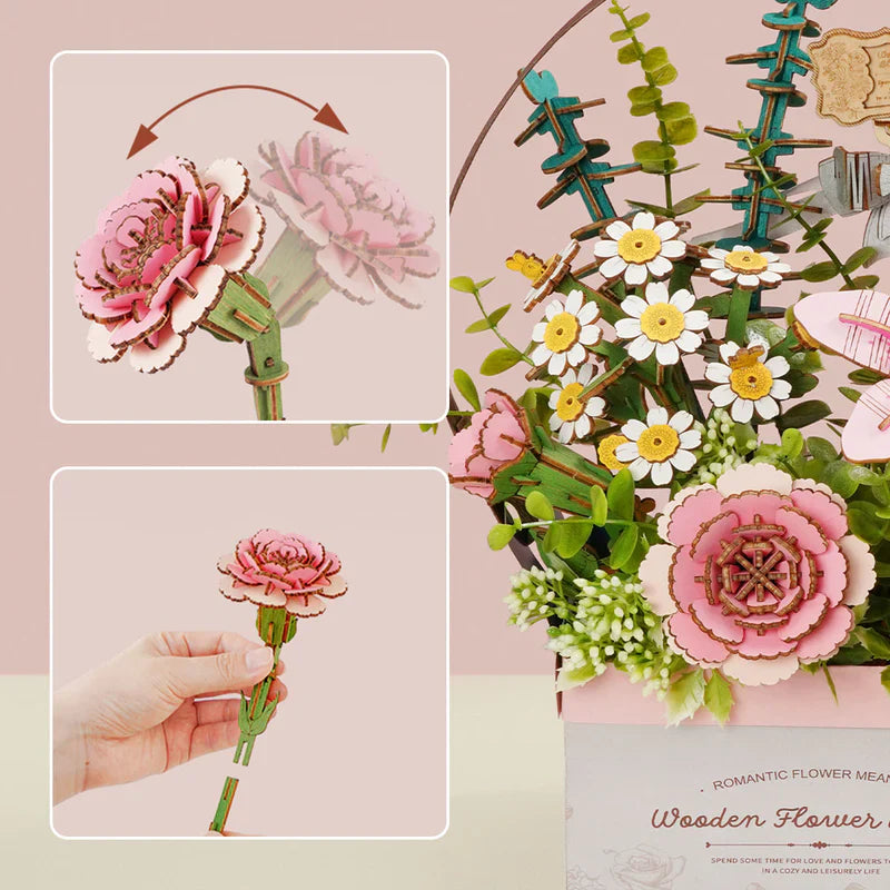 Wooden Flower Basket - Maqueta de Madera Robotime