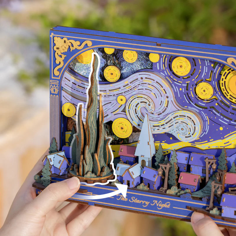 The Starry Night - Rompecabezas 3D - Maqueta de Madera - ROWOOD
