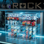 Cubierta Acrilica - Caja Exhibidora Horizontal  - Grande - Multibandeja de Apertura Vertical - 36 x 22 x 27 cm