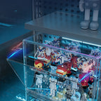 Cubierta Acrilica - Caja Exhibidora Horizontal  - Grande - Multibandeja de Apertura Vertical - 36 x 22 x 27 cm