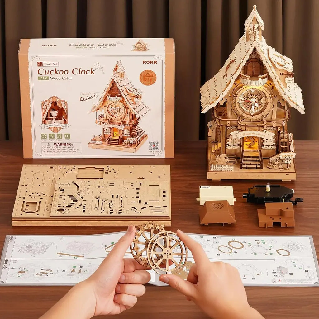 Reloj Cuckoo (Wood Color) - Maqueta de Madera ROKR