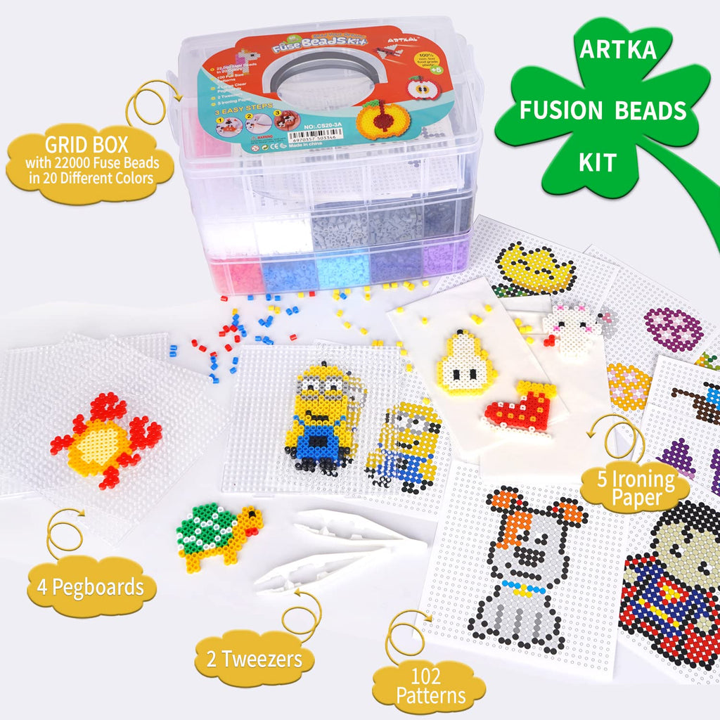 Pack PRO 5mm - 22.000 Piezas - 20 Colores - 4 Placas