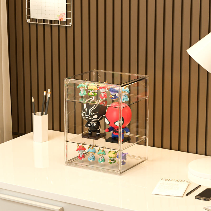 Cubierta Acrilica - Caja Exhibidora - Grande - Multibandeja de Apertura Vertical - 30 x 25 x 40cm