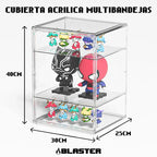 Cubierta Acrilica - Caja Exhibidora - Grande - Multibandeja de Apertura Vertical - 30 x 25 x 40cm