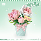 Rosas Rosadas - Armables con Bloques - Micro Block - LOZ