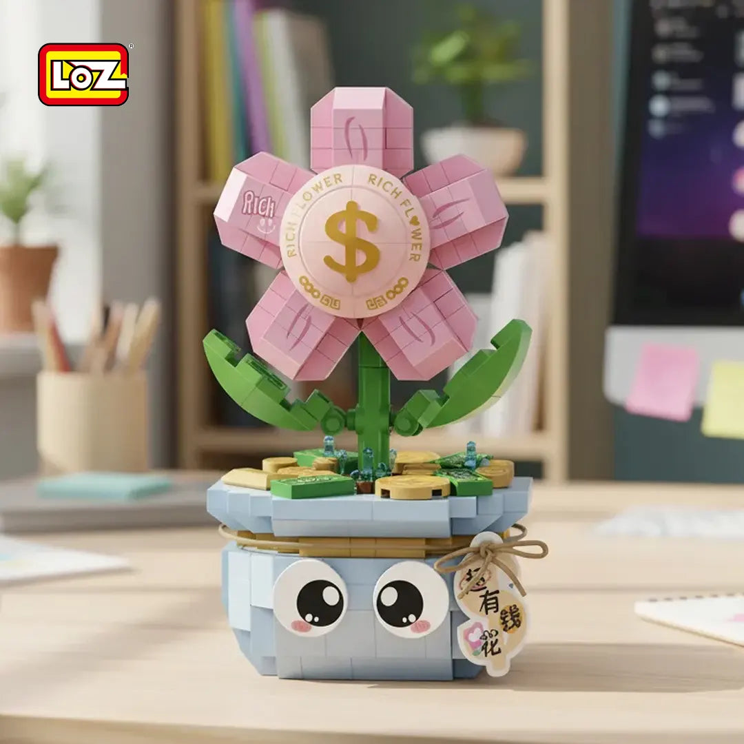 Flor Rosada - Armables con Bloques - Micro Block - LOZ