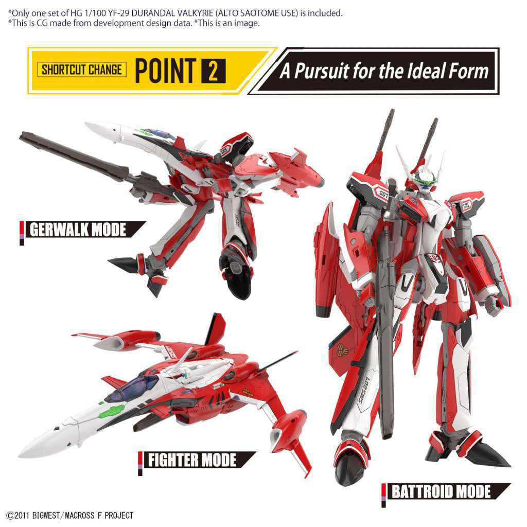 HG 1/100 YF-29 DURANDAL VALKYRIE (ALTO SAOTOME USE) - Macross Model Kit Articulado - Bandai