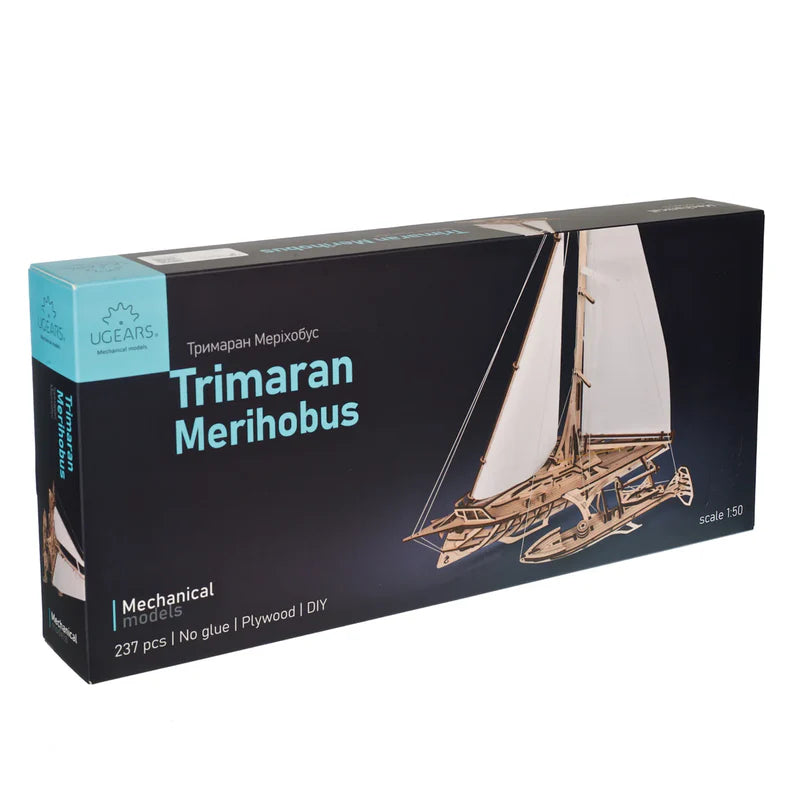 Velero - Trimaran Merihobus - Puzzle 3D de Madera - Ugears