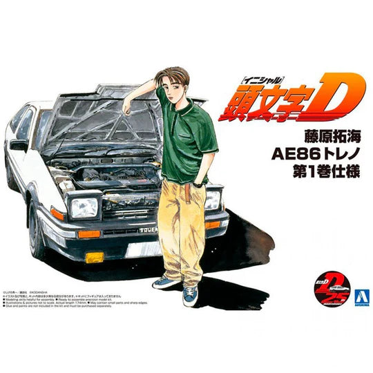 1/24 TAKUMI FUJIWARA 86 TRUENO COMICS VOL.1 VER.(TOYOTA) - Initial D Model Kit - Aoshima