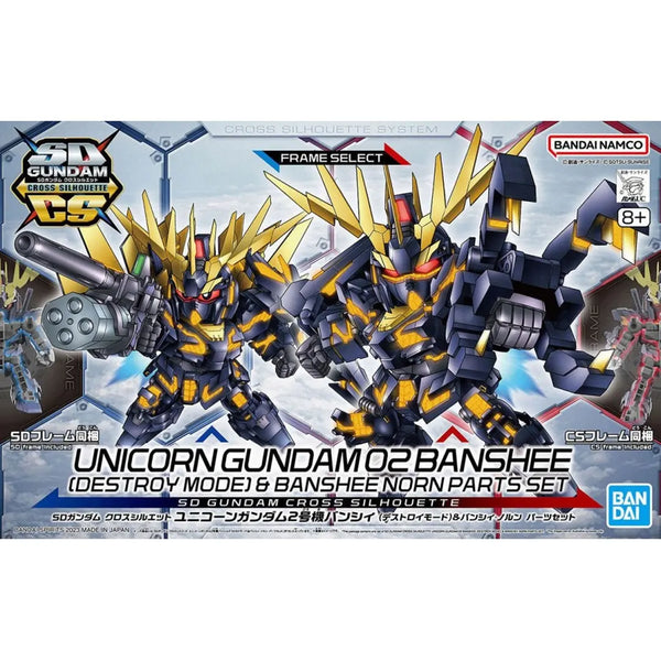 SD Unicorn Gundam 2 Banshee Destroy Mode & Banshee Norn Parts Set SD Gundam Cross Silhouette - Model Kit Articulado - Bandai