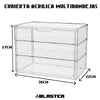 Cubierta Acrilica - Caja Exhibidora Horizontal  - Grande - Multibandeja de Apertura Vertical - 36 x 22 x 27 cm