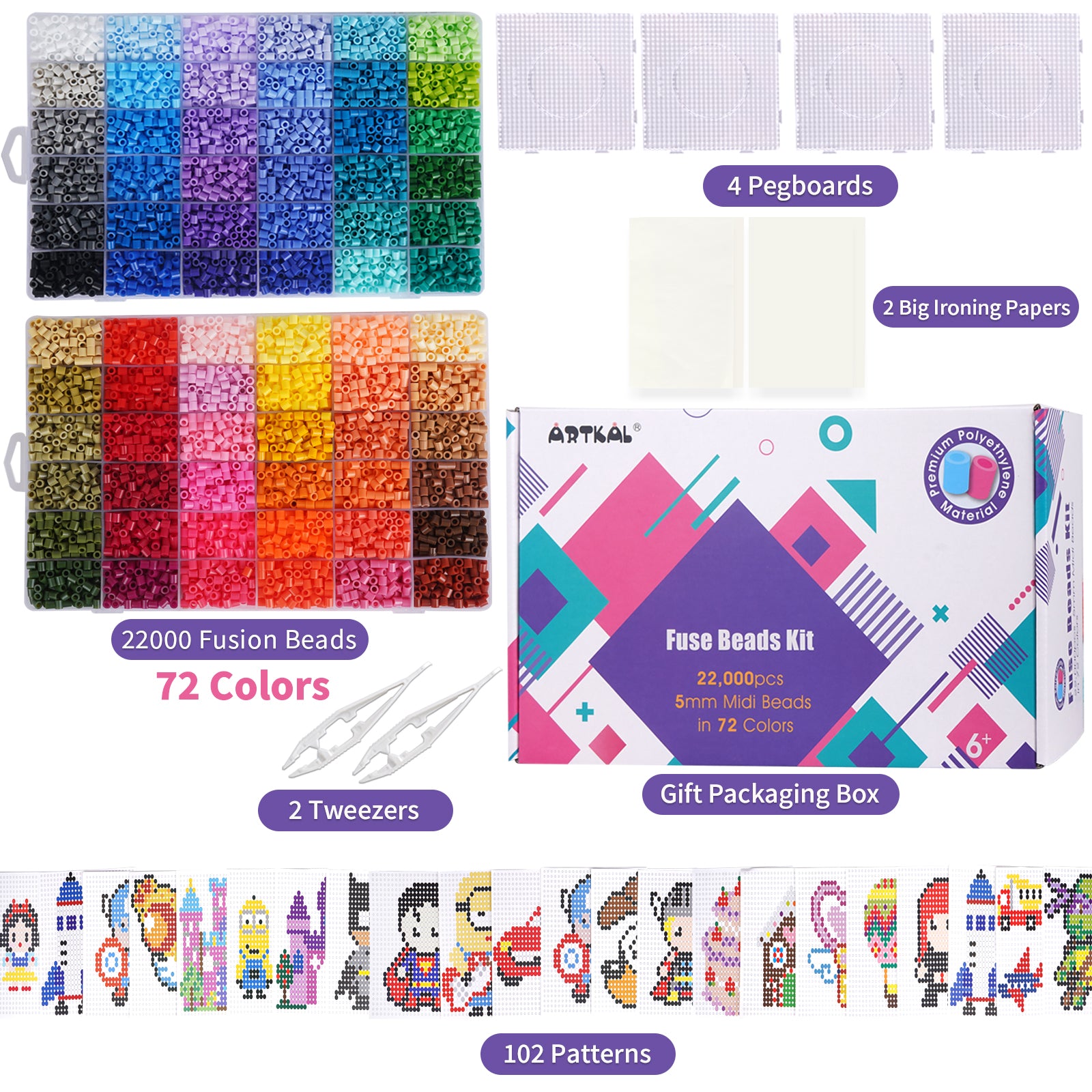 Ultra Pack 5mm - 22.000 Piezas - 72 Colores