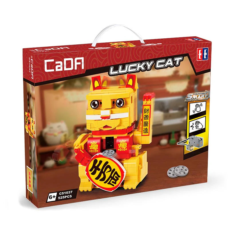 Alcancía Autómata Gato de la Suerte - Armable de Bloques - CADA