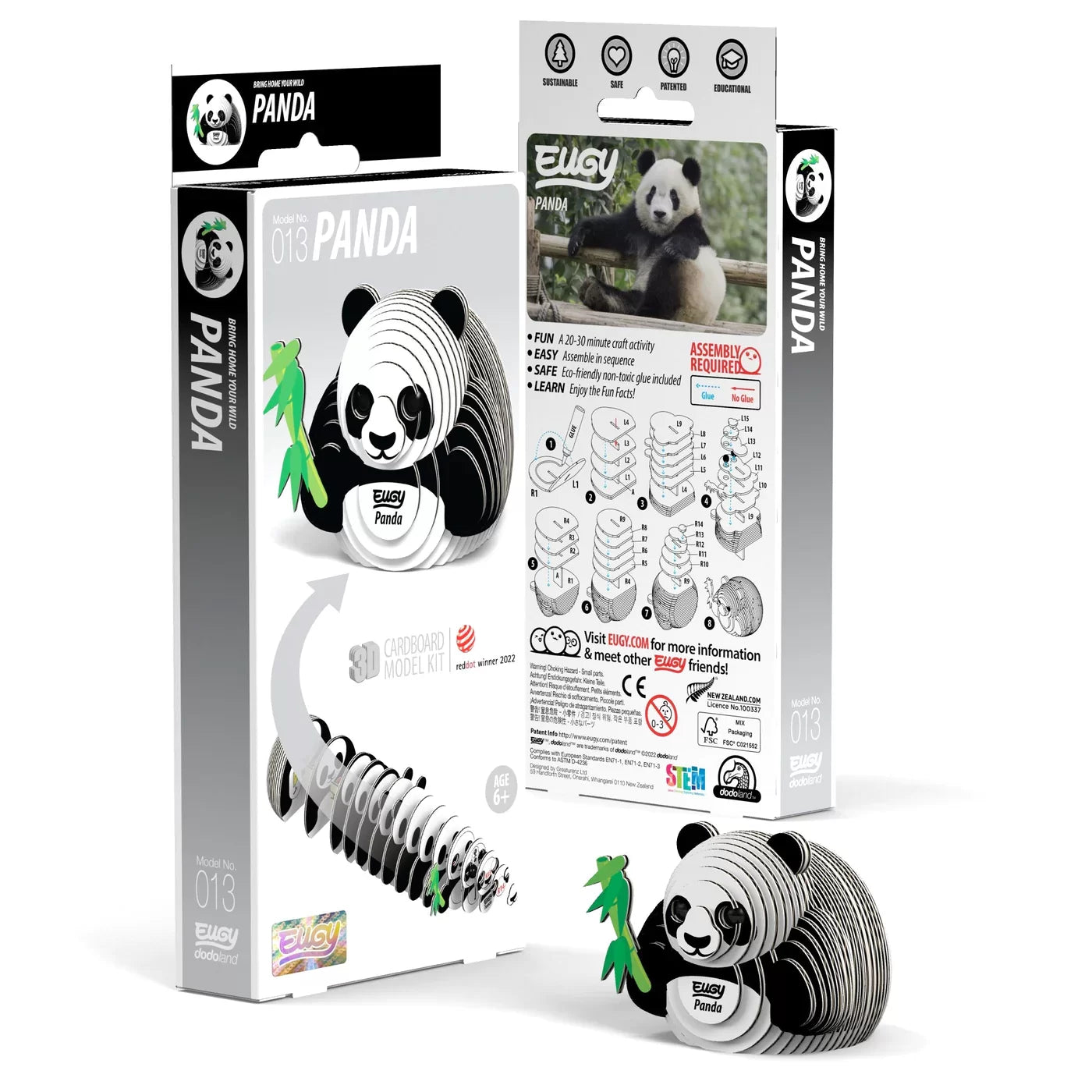 Panda - Puzzle 3D de Cartón - Eugy Dodoland